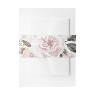 Bandeau De Faire-part Amorti rougissent le feuillage floral rose