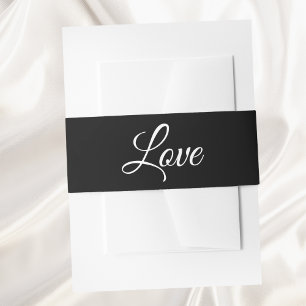 Bandeau De Faire-part Amour Elegant noir blanc minimaliste Mariage