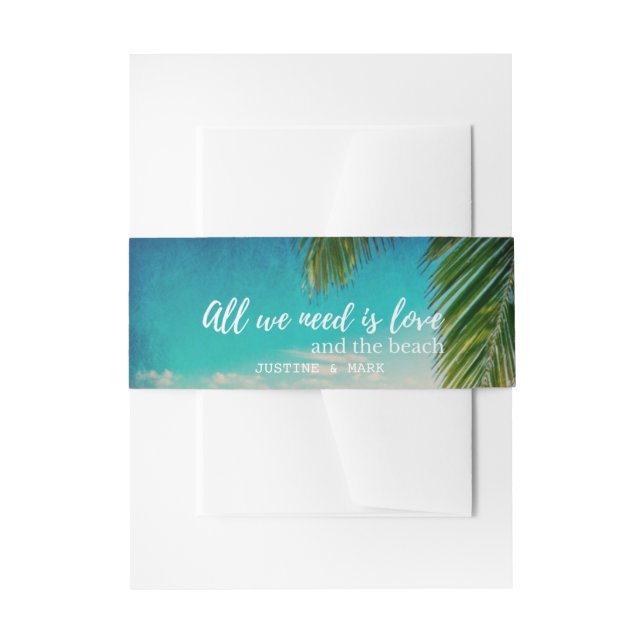 Bandeau De Faire-part Amour et mariage de plage Bands d'invitation (Devant example)