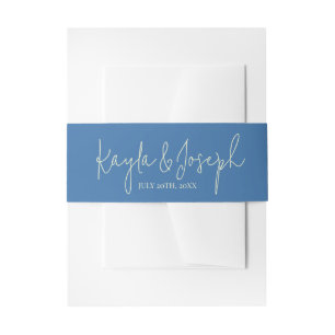 Bandeau De Faire-part Amour florissant Bleu Jaune Mariage Floral