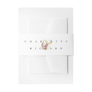 Bandeau De Faire-part Ampersande florale simple d'élégance avec des noms