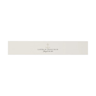 Bandeau De Faire-part Ancre nautique de crème Mariage