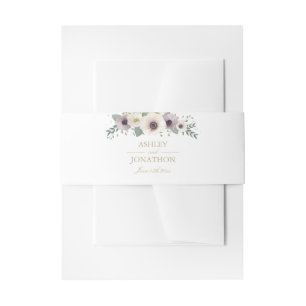 Bandeau De Faire-part Anemone Bouquet Invitation Belly Band