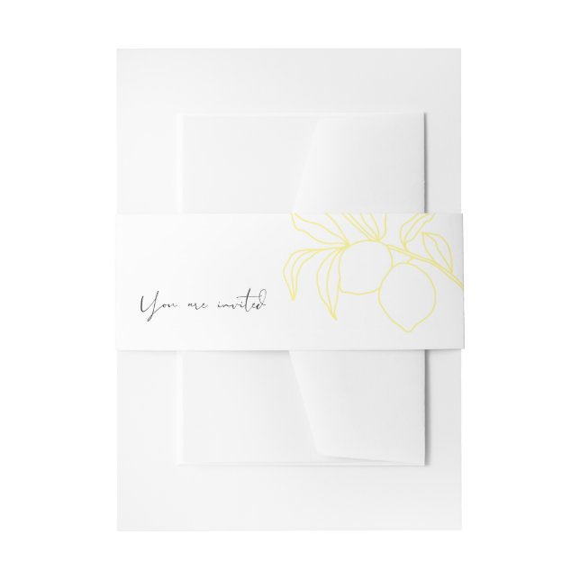 Bandeau De Faire-part ANNA Modern Italian Lemon Invitation Belly Band (Devant example)