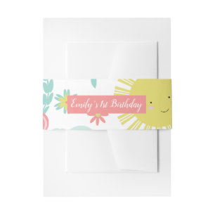 Bandeau De Faire-part Anniversaire Fleur Sunshine Arc-en-ciel