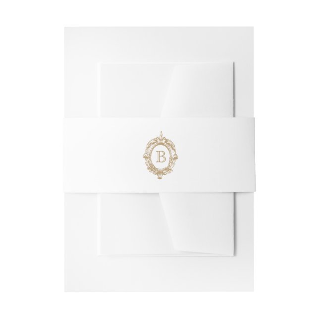 Bandeau De Faire-part Antique or Monogram Crest Mariage (Devant example)