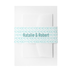 Bandeau De Faire-part Aqua Geek Chic Binary Code Bands Belly Bands