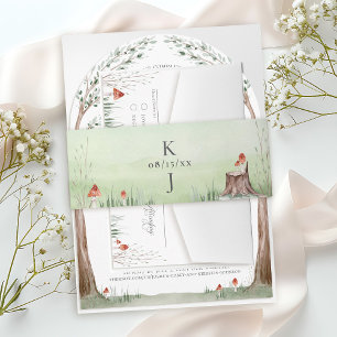 Bandeau De Faire-part Aquarelle Arbre Whimsore Cottagecore Boho Mariage