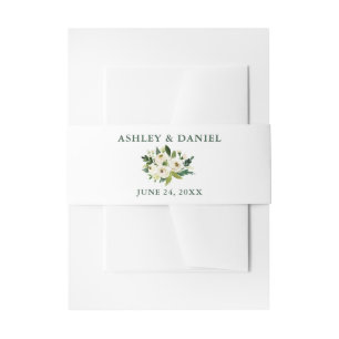 Bandeau De Faire-part Aquarelle Blanc Floral Mariage