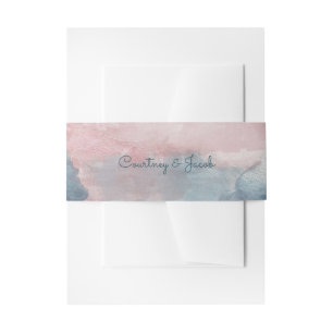 Bandeau De Faire-part Aquarelle bleue et rose