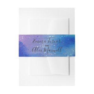 Bandeau De Faire-part Aquarelle bleue   Faire-part de mariage Belly Band