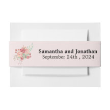 Aquarelle Boho Fleurs Mariage rose