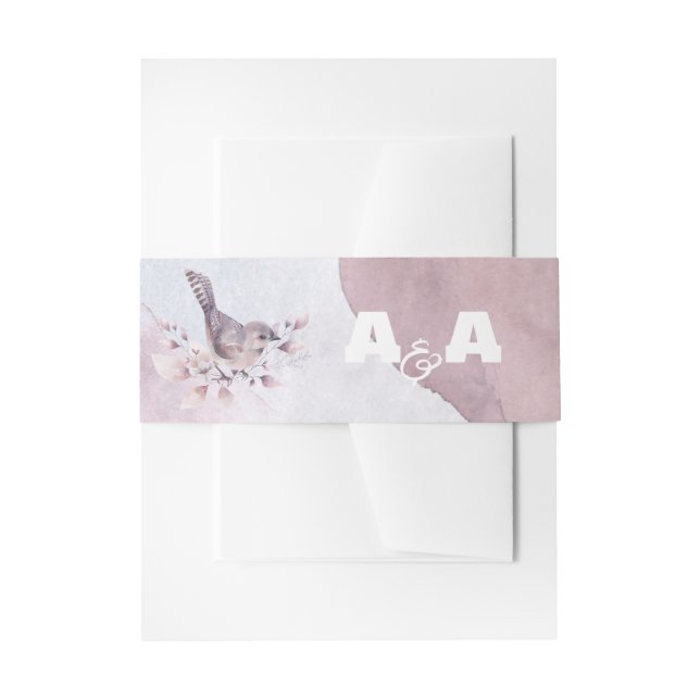 Bandeau De Faire-part Aquarelle bordeaux poussiéreux  (Devant example)