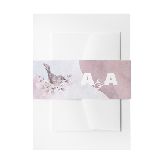 Bandeau De Faire-part Aquarelle Bourgogne Poussiéreuse  (Devant example)