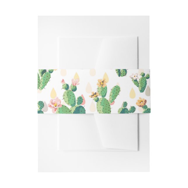 Bandeau De Faire-part Aquarelle Cactus Floral Belly Band (Devant example)