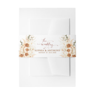 Bandeau De Faire-part Aquarelle Calla Lily & Mariage Rose