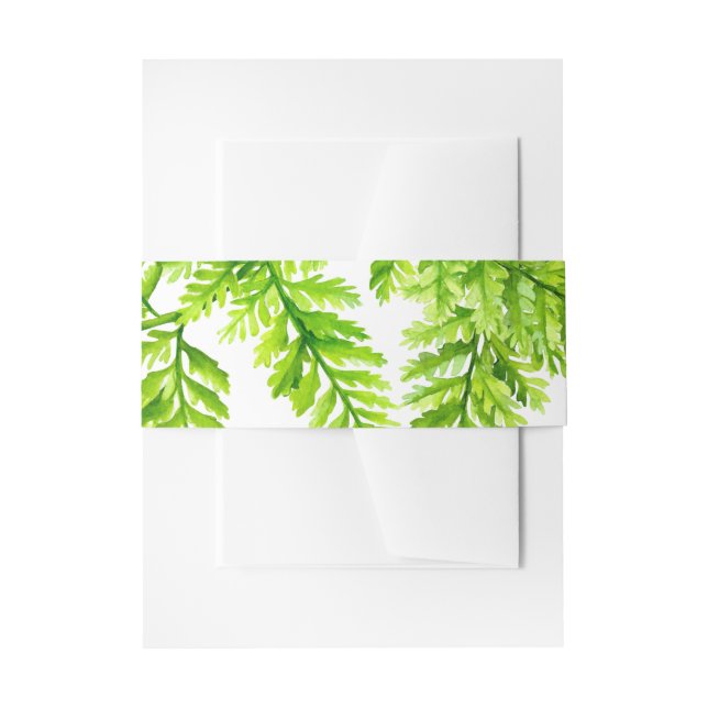 Bandeau De Faire-part Aquarelle Chartreuse Green Fern Feuille Mariage (Devant example)