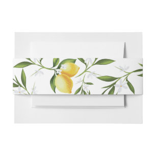 Bandeau De Faire-part aquarelle citron floral mariage ceinture