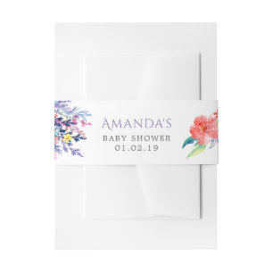 Bandeau De Faire-part Aquarelle colorée Baby shower floral