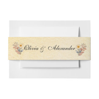 Bandeau De Faire-part Aquarelle d'automne Floral Terracotta Mariage jaun