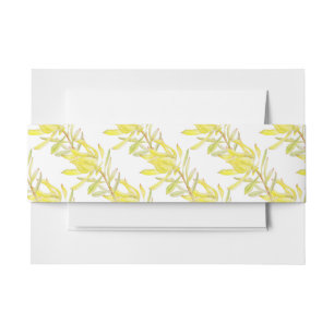 Bandeau De Faire-part Aquarelle de leucadendron de tulipe jaune à motifs