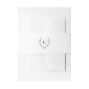 Bandeau De Faire-part Aquarelle de verdure rustique   Initiale   MARIAGE