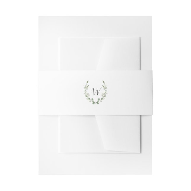 Bandeau De Faire-part Aquarelle de verdure rustique | Initiale | MARIAGE (Devant example)