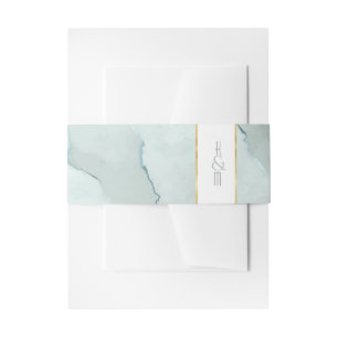 Bandeau De Faire-part Aquarelle Dreamy Mariage Abstrait Vert/Bl ID817