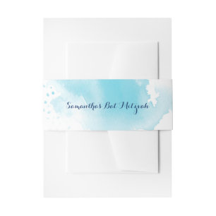 Bandeau De Faire-part Aquarelle Élégante joli bleu turquoise