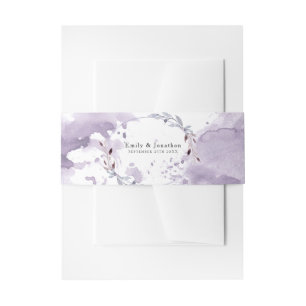 Bandeau De Faire-part Aquarelle feuillue et violette rêvée/Noms/Date Mar