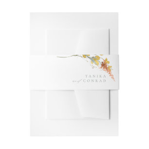 Bandeau De Faire-part Aquarelle fleur sauvage Mariage Gold ID954