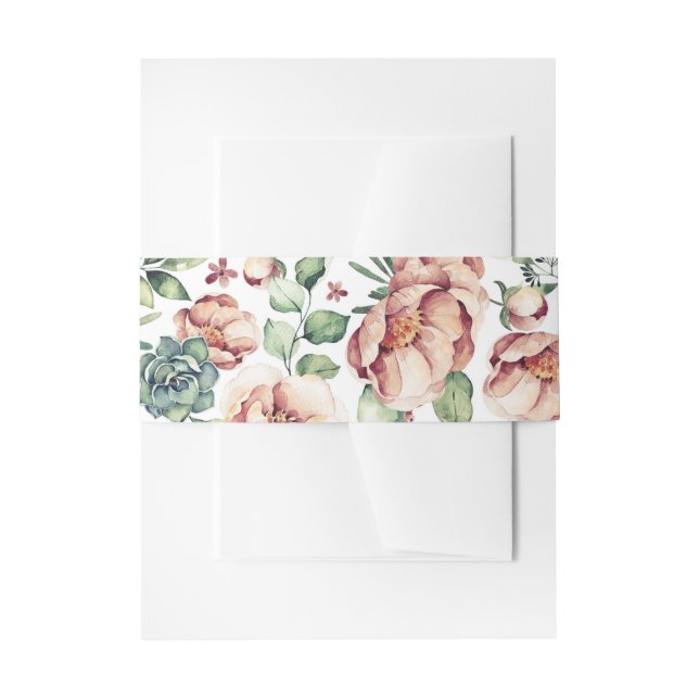 Bandeau De Faire-part aquarelle fleurie succulents mariage de automne vi (Devant example)