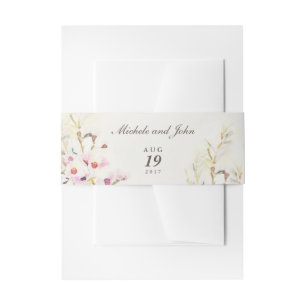 Bandeau De Faire-part Aquarelle Floral Boho Vintage Belly Bands