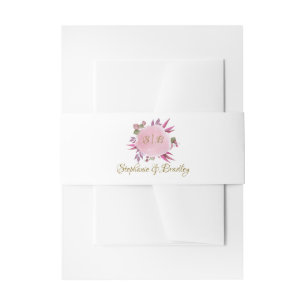 Bandeau De Faire-part Aquarelle Floral Élégant Monogramme moderne Mariag