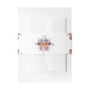 Bandeau De Faire-part Aquarelle Floral Faire-part de mariage Bande de ve