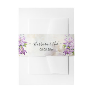 Bandeau De Faire-part Aquarelle Floral Mariage Lavande