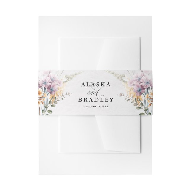 Bandeau De Faire-part Aquarelle Florale Calligraphie Mariage moderne (Devant example)