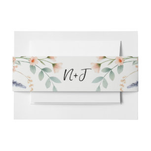 Bandeau De Faire-part Aquarelle Florale Fleur sauvage Ressort Mariage nu