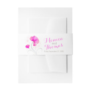 Bandeau De Faire-part Aquarelle florale rose mariage coutume bande ventr