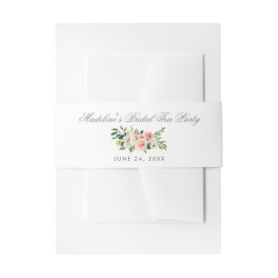 Bandeau De Faire-part Aquarelle Florale rose Silver Bride Tea Party