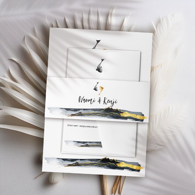 Bandeau De Faire-part Aquarelle Koi Fish Mariage (Créateur téléchargé)