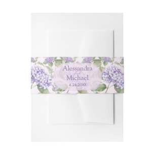 Bandeau De Faire-part Aquarelle Lavande Hydrangea Fleurs Mariage