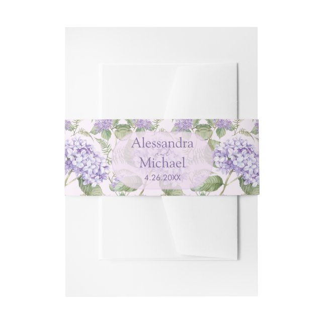 Bandeau De Faire-part Aquarelle Lavande Hydrangea Fleurs Mariage (Devant example)