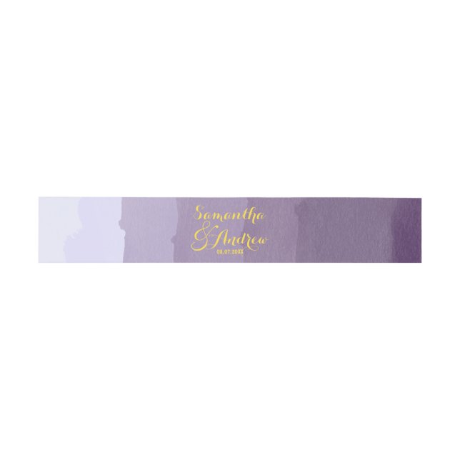 Bandeau De Faire-part Aquarelle lavande violette ombre mariage (Plat)