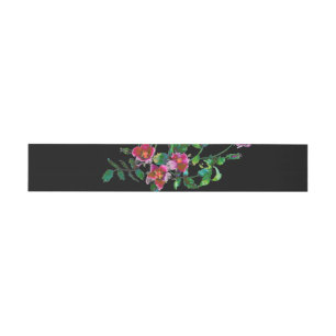 Bandeau De Faire-part Aquarelle magenta rose vintage roses