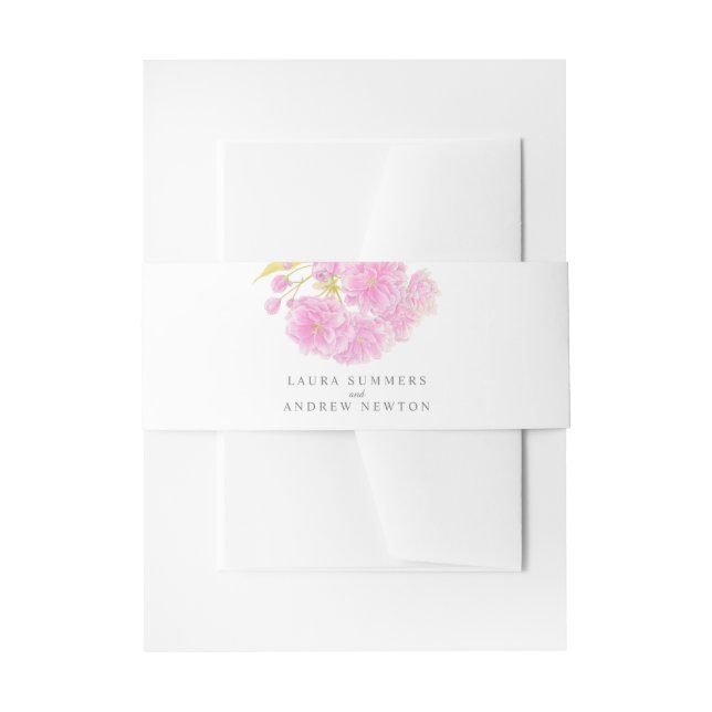 Bandeau De Faire-part Aquarelle mariage en fleur de cerisier rose person (Devant example)
