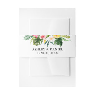 Bandeau De Faire-part Aquarelle mariage Floral tropical