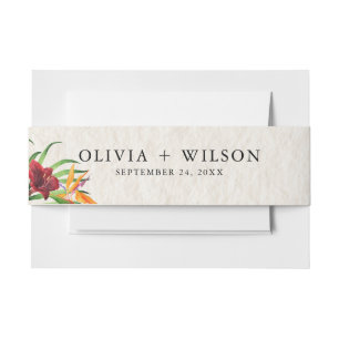 Bandeau De Faire-part Aquarelle Mariage tropical