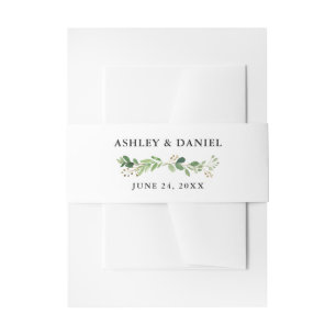 Bandeau De Faire-part Aquarelle mariage vert botanique