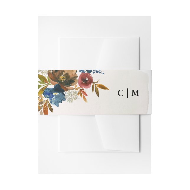 Bandeau De Faire-part Aquarelle marine et rouille Boho Floral Personnali (Devant example)